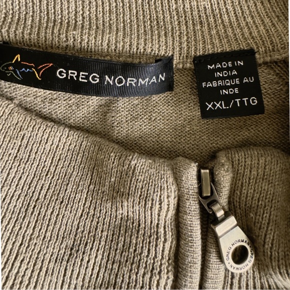 Mens Greg Norman 3/4 zip tan sweater. Size XXL. Neutral classic - Picture 4 of 7